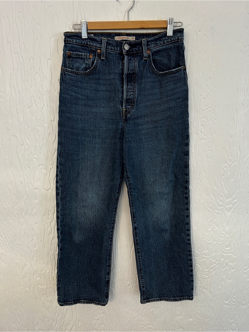 LEVI'S Ribcage Straight Ankle Jeans 28 High Rise Medium Wash Premium Denim